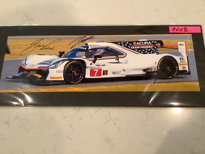 HELIO CASTRONEVES, TAYLOR, & RAHAL SIGNED 8X20 PENSKE ACURA PHOTO & POSTCARD