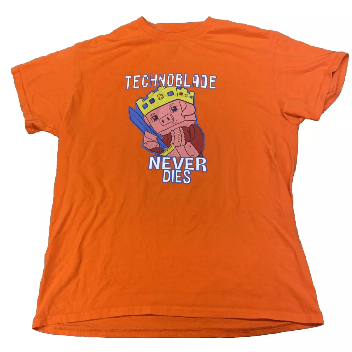 Technoblade Never Dies Character Graphic T-shirt Gamer Merch Gildan Med  Orange