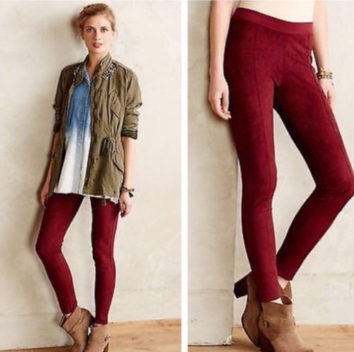 Burgundy Red Vegan Faux Suede Pull 