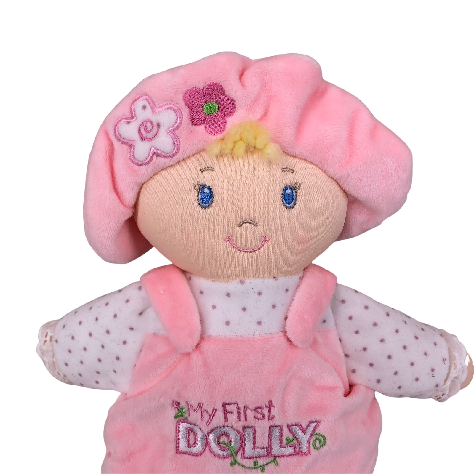 My First Dolly Plush Stuffed Doll 12" Blonde Hair Blue Eyes 