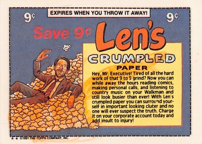 1991 Wacky Packages Sticker Card STUPID MORON BROS 2 Super Mario