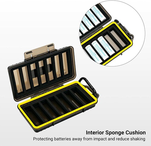 JJC Water-Resistant 14 Slots 18650 Battery Case Box Storage Holder + Carabiner - Picture 6 of 10