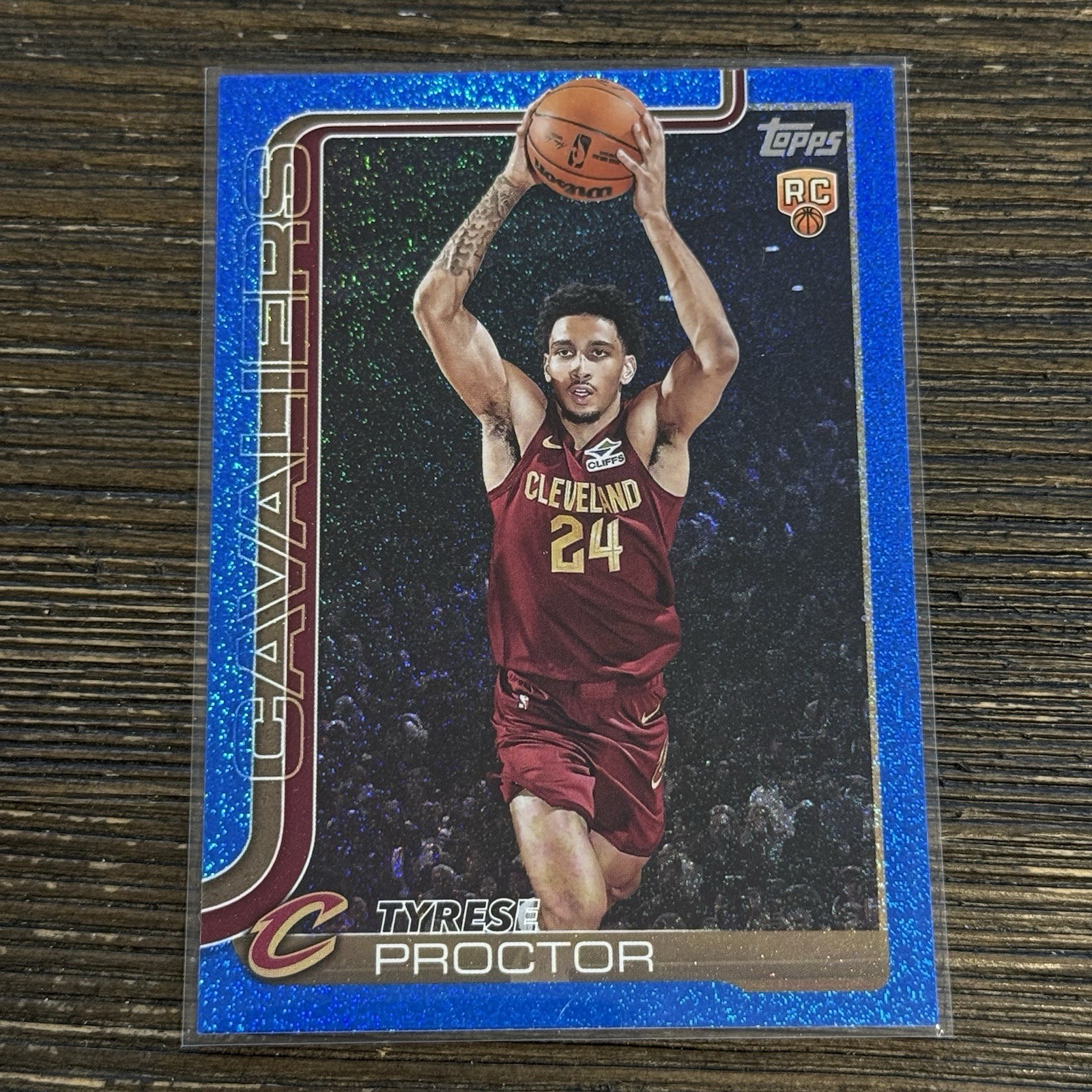2025 Topps #250 Tyrese Proctor Blue Sand Glitter Foil Rookie Cavaliers SP RC