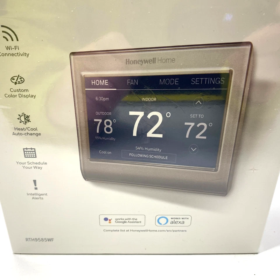 New Honeywell Home RTH9585WF Wifi Color Touchscreen Thermostat 2.0 Programmable - Image 4 of 4