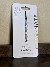 Case-Mate Mini Phone Charm Beaded Blue Silver Stars Pearls