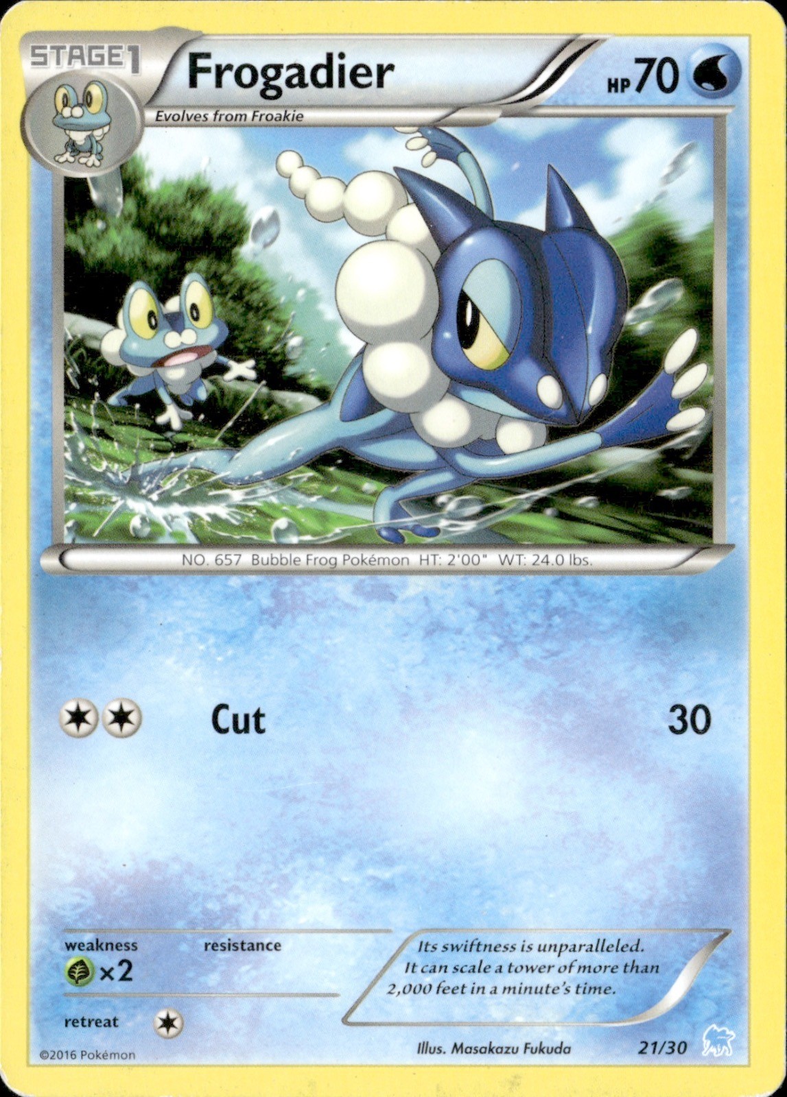 Frogadier (21) 21/30 Common XY Trainer Kit: Pikachu Libre & Suicune Pokemon MP