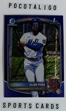 2025 Bowman Chrome Elian Pena Purple Shimmer 1st Bowman /250 New York Mets