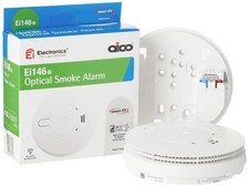 Ei146E Optical Smoke Alarm - Mains Powered Smoke Detector with Long Battery Life