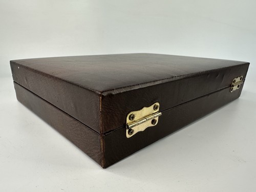 Vintage Reise Brettspiel Etui Elfenbein Dominosteine Cribbage Würfel Karten Backgammon B - Bild 12 von 17
