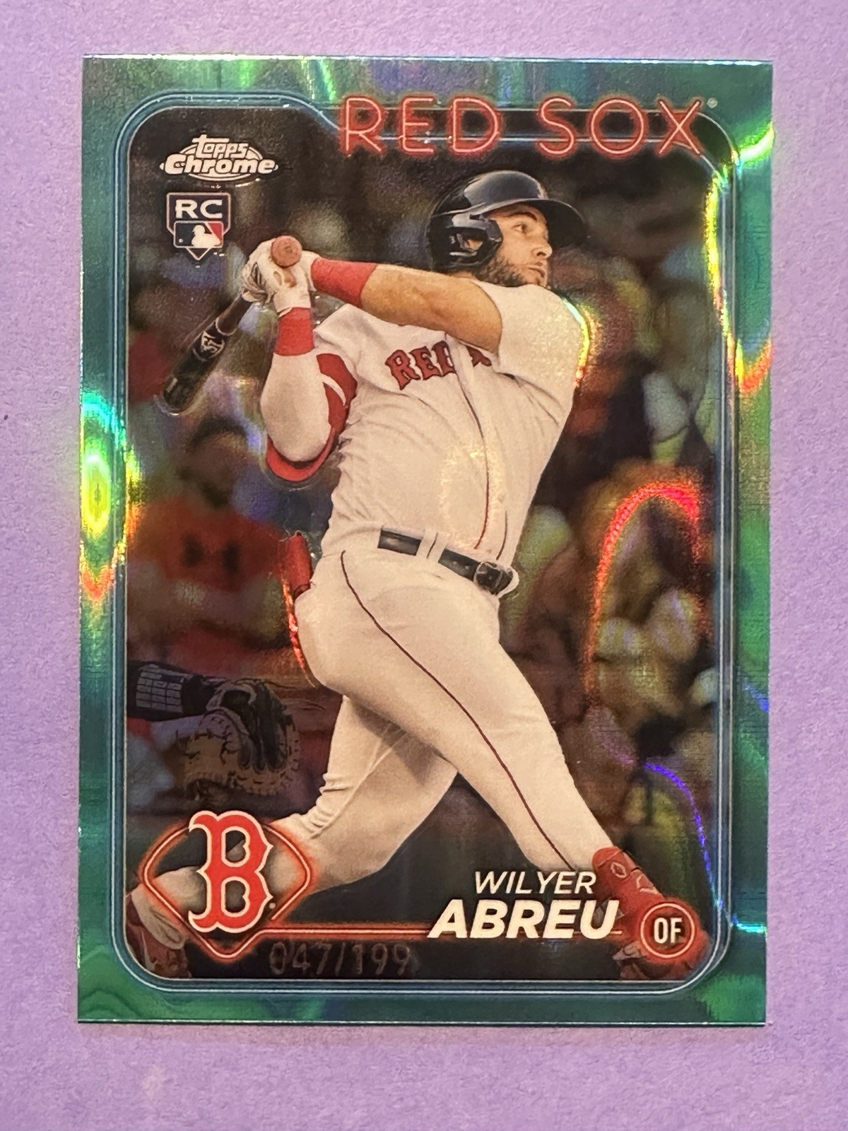 2024 Topps Chrome Aqua RayWave Refractor /199 Wilyer Abreu #165 Rookie RC