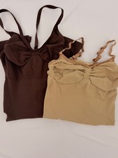 SKIMS Seamless Sculpt Bodysuit Shapewear Set of 2 L/XL Nude Brown