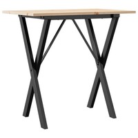 Esstisch X-Gestell 80X50X75 Cm Massivholz Kiefer Und Gusseisen