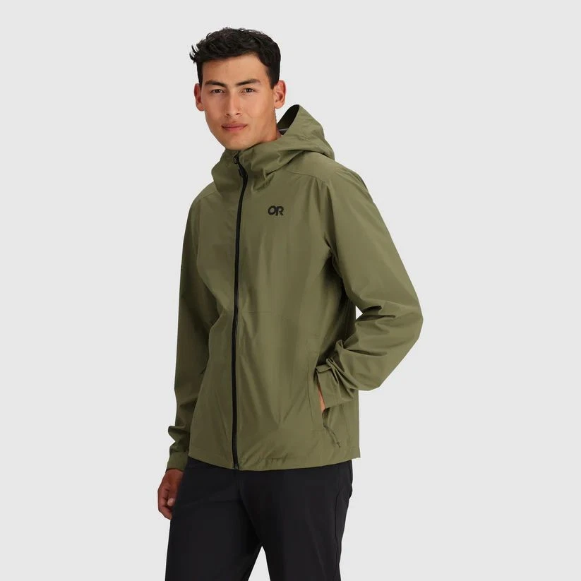 Outdoor Research Stratoburst Stretch Men's Rain Jacket, Ranger Green, Small - Image 2 of 3