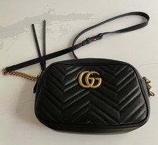 Gucci GG Marmont Shoulder Bag Small Black Leather
