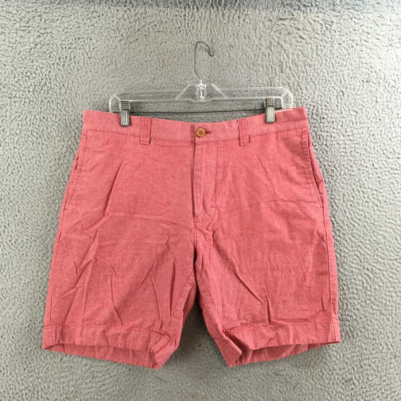 J.Crew Gramercy Chino Short Mens 34W Pink Cotton Mid Rise Flat Front Casual Zip
