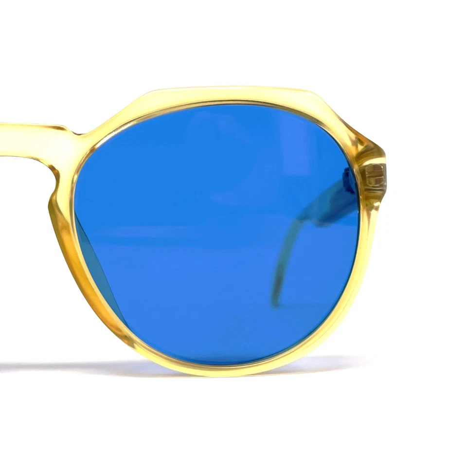 NOS vintage PLAYBOY 4679 sunglasses - 1980's Austria - Medium - Yellow / Blue - Bild 3 von 4