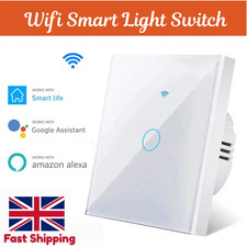 Tuya WiFi Smart Touch Wall Light Switch No Neutral 1/2/3 Gang Alexa Google
