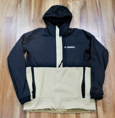 Adidas TERREX Xperior Soft Shell Hiking Outdoors Jacket Gold Black Zip-up Men L