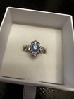 NIB Aquamarine Cubic Zirconia & Triple .925 Sterling Silver Ring Sz 8 SR $188 — photo 2