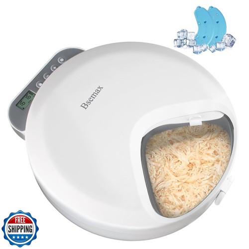 Automatic Cat Feeder Wet Food, 4 Meal Cordless Automatic Pet Feeder, Pet Fres