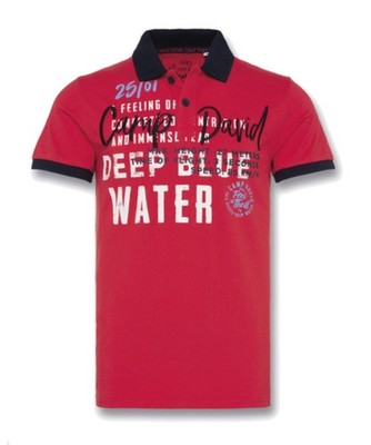 Camp David Herren Poloshirt Leger Geschnitten Rot - Gr. M (48/50)