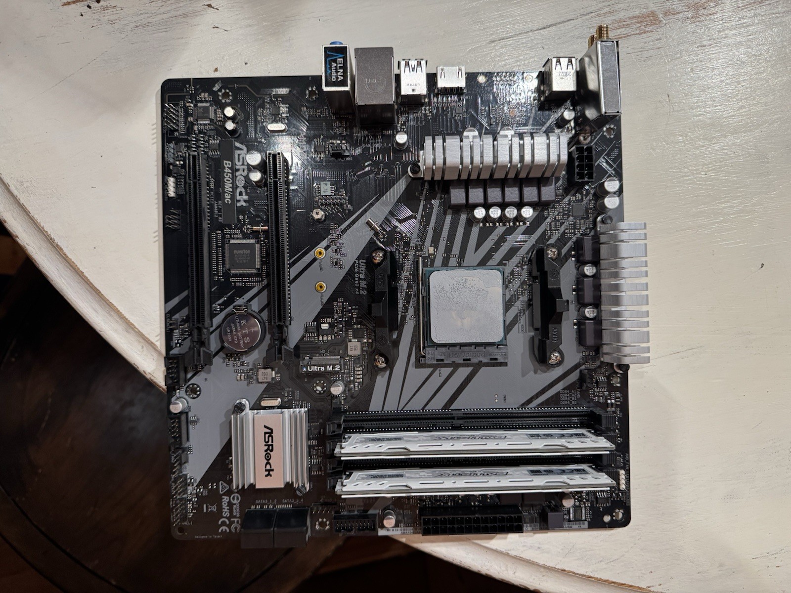 PC Components Set Motherboard, CPU, RAM, PSU