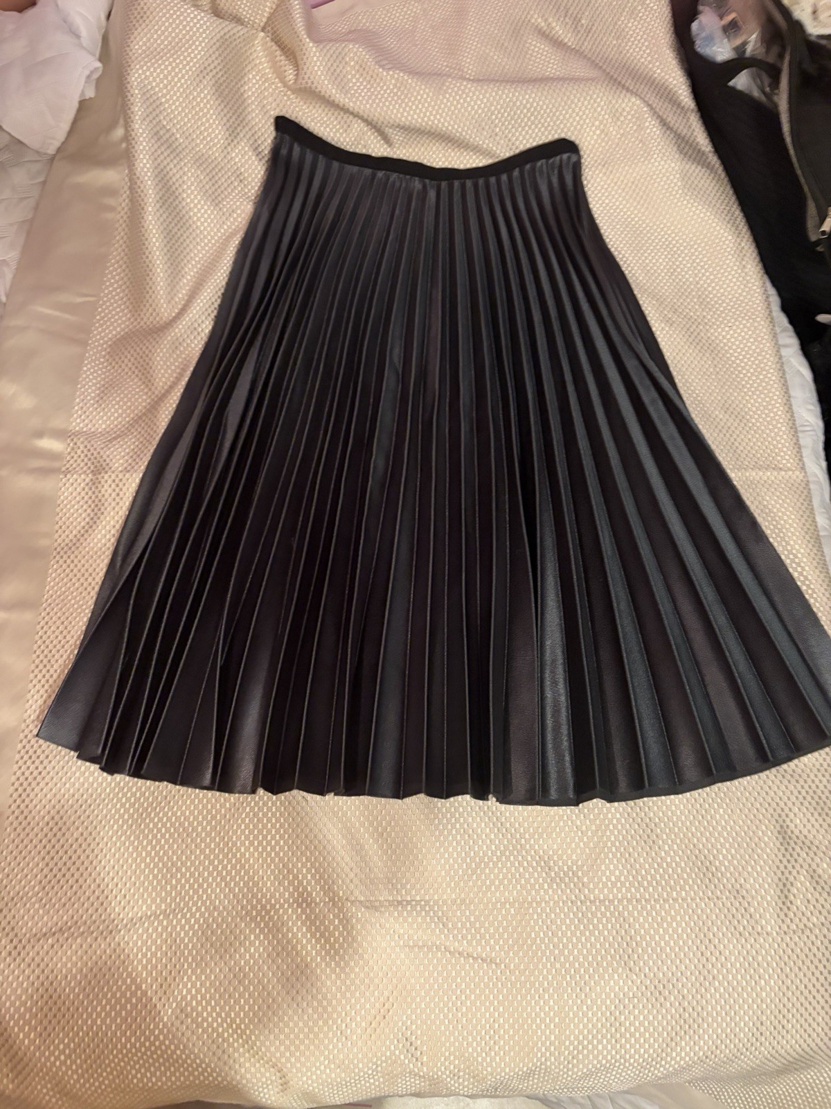 Zara dark green Satin Pleated Midi Skirt academia elegant whimsy goth