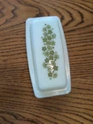 Vintage Pyrex Green Spring Blossom Crazy Daisy Butter Dish & Lid USA
