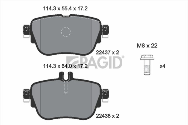Bremsbelagsatz Scheibenbremse Pagid T2579N FüR Mercedes Klasse W213 Model S213-image