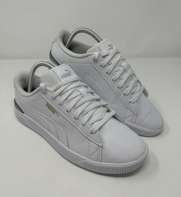 Size 9 - Puma Vikky V3 Metallic Shine White Gold Silver Sneaker Low Athletic