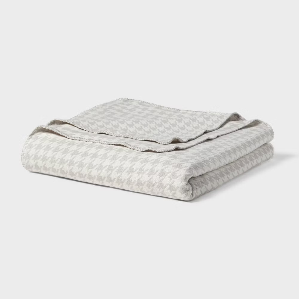 FullQueen Brushed Cotton Blanket Gray Houndstooth - Threshold 5490₽
