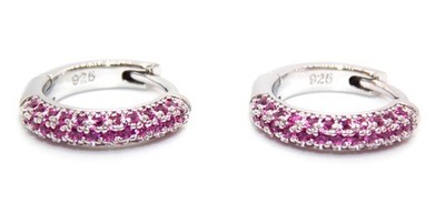 Sterling Silber Rubin Huggie Ohrring (925)