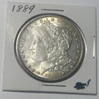 1889 morgan silver dollar Fine Condition Natural Back Toning . Philadelphia.