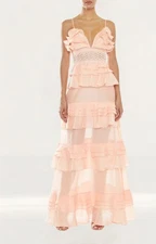 True Decadence Womens Pink Maxi Dress V-Neck RRP £120