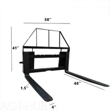 48" Skid Steer Pallet Fork Attachment Tractor Quick Attach Heavy Duty