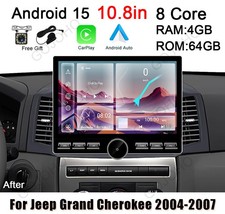 10.8 For 2004-2007 Jeep Grand Cherokee Android 15 Carplay Radio Stereo 464gb