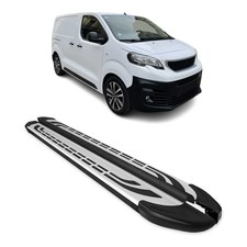 Trittbretter Seiten für Peugeot Expert Traveller 2016-2026 Kurzer Schwarz Alu