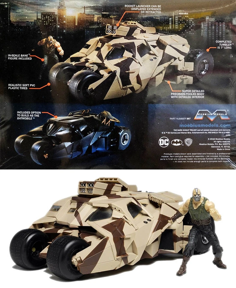 Batmobile Batman Dark Knight Tumbler + Bane 1:25 Model Kit Bausatz Moebius 967 - Bild 2 von 2