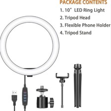 Professional 10-Inch LED Ring Light with Adjustable Tripod