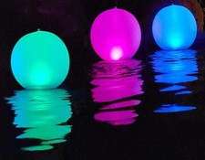 Solar Powered Glow Globe Balls Floating Pool Lights Waterproof Vinyl Set of 3
