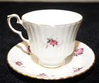 Vtg Princess House Fine Bone China Demitasse Tea Cup/Saucer Pink Rose Gold Trim — photo 2