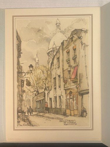 Vintage Paris Street Scenes by Jan Korthals - 6 Prints Portfolio in full Color - Picture 6 of 8