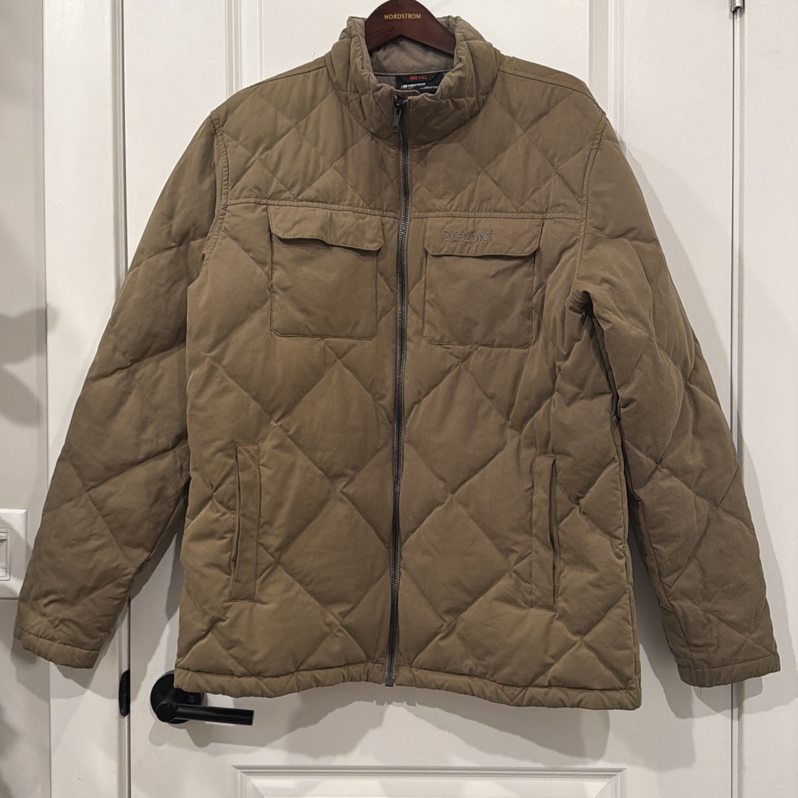 Mens Xl 600 Fill Armygreen Quilted Insulated Fullzip Puffer