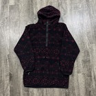 Vintage Lands End Snowflake Patterned Half Zip Fleece Jacket Small