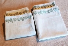 Garnet Hill flannel 4 pillowcases White W/gre...
