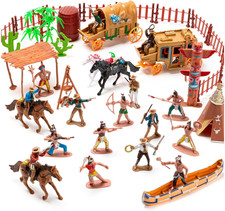 West Cowboys and Indians Toys, Plastic Native American Indians Figures Toys