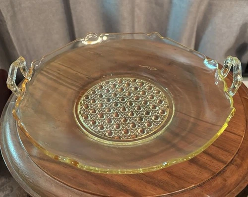 Yellow Depression Platter 10”