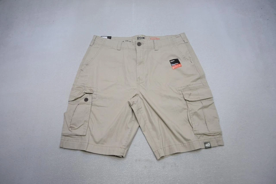 Urban Pipeline Super Flex Cargo 卡其色斜纹布短裤米色平底男式 40 码全新带标签 — 第 2/4 张图片