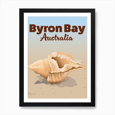 Byron Bay Australien Reiseposter Ein gerahmtes Wandbild Poster Leinwanddruck Bild