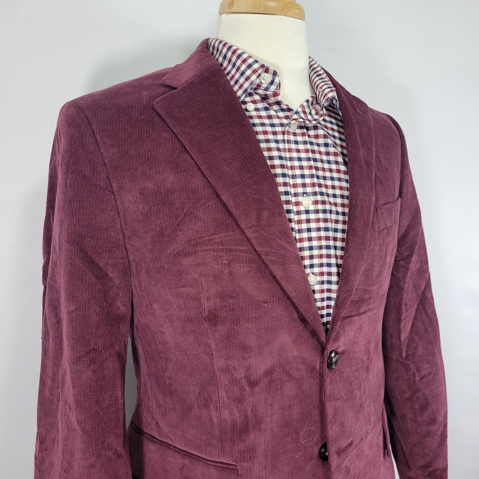 Tommy Hilfiger Men's Sport Coat Blazer Two Button Burgudny Corduroy 38S thumbnail 9